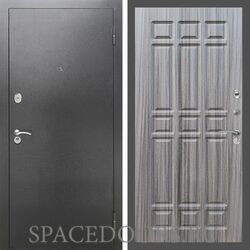 Входная дверь REX 2А Серебро антик ФЛ-33 Сандал серый
