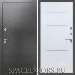 Входная дверь REX 2А Серебро антик B03 молдинги белый ясень