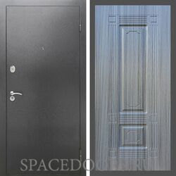 Входная дверь REX 2А Серебро антик ФЛ-2 сандал серый 16 мм