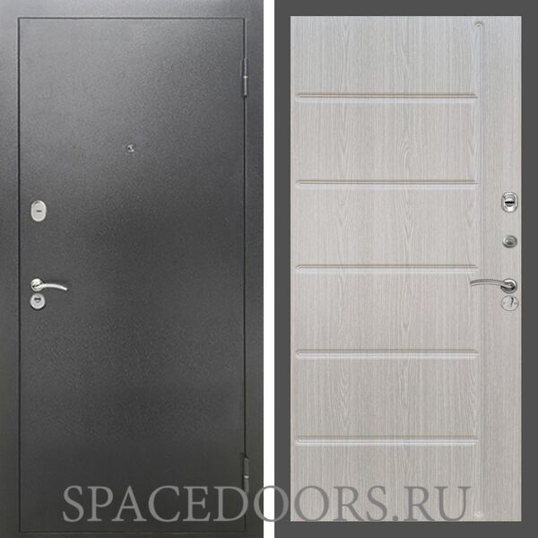 Входная дверь REX 2А Серебро антик ФЛ-102 Беленый дуб