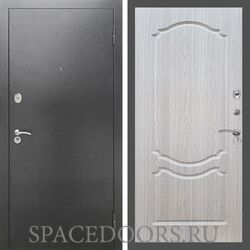 Входная дверь REX 2А Серебро антик ФЛ-130 Беленый дуб