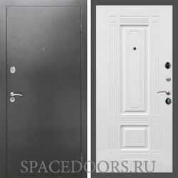 Входная дверь REX 2А Серебро антик ФЛ-2 ясень белый 16 мм