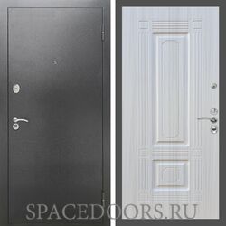 Входная дверь REX 2А Серебро антик ФЛ-2 Сандал белый
