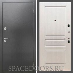 Входная дверь REX 2А Серебро антик ФЛ-243 лиственница беж с узором