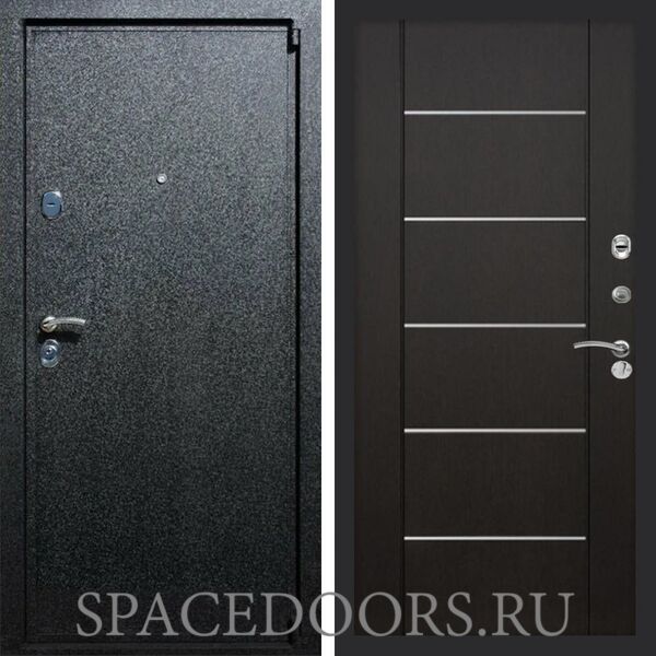 Входная дверь REX 3 Черный крокодил B03 молдинги венге
