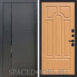 Входная дверь REX 30 Черный кварц ФЛ-58 дуб светлый