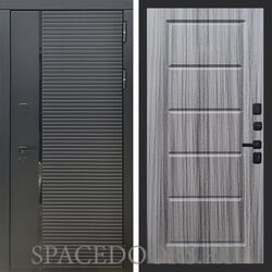 Входная дверь REX 30 Черный кварц ФЛ-39 Сандал серый