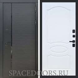 Входная дверь REX 30 Черный кварц ФЛ-128 Силк сноу