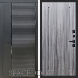 Входная дверь REX 30 Черный кварц ФЛ-68 Сандал серый