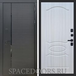 Входная дверь REX 30 Черный кварц ФЛ-128 Сандал светлый