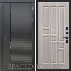 Входная дверь REX 30 Черный кварц ФЛ-31 Беленый дуб