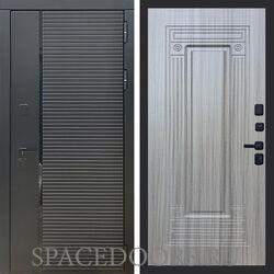 Входная дверь REX 30 Черный кварц ФЛ-4 сандал серый