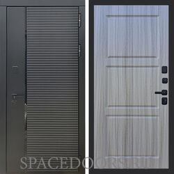 Входная дверь REX 30 Черный кварц ФЛ-3 сандал серый