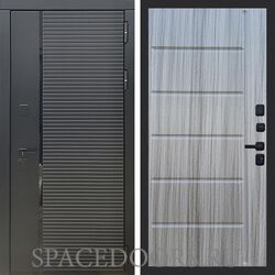 Входная дверь REX 30 Черный кварц ФЛ-102 Сандал серый