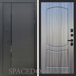 Входная дверь REX 30 Черный кварц ФЛ-123 Сандал серый