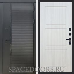 Входная дверь REX 30 Черный кварц ФЛ-3 Сандал светлый