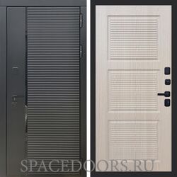 Входная дверь REX 30 Черный кварц ФЛ-1 беленый дуб