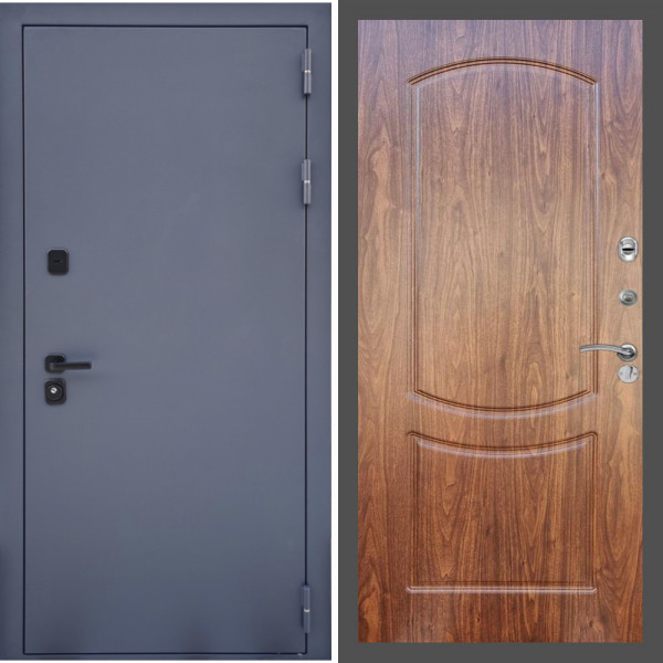 Входная дверь REX 37 Серый муар ФЛ-123 Мореная береза
