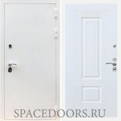 Входная дверь REX 5 белая шагрень ФЛ-2 Силк сноу
