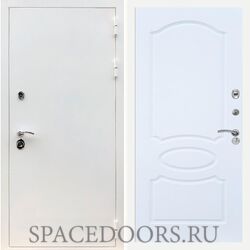 Входная дверь REX 5 белая шагрень ФЛ-128 Силк сноу
