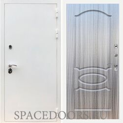 Входная дверь REX 5 белая шагрень ФЛ-128 Сандал серый