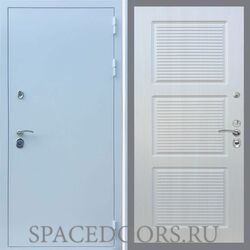 Входная дверь REX 5 антик белый серебро ФЛ-1 Лиственница