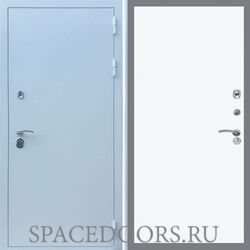 Входная дверь REX 5 антик белый серебро Гладкая силк сноу