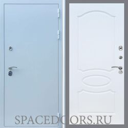 Входная дверь REX 5 антик белый серебро ФЛ-128 белый ясень