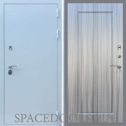 Входная дверь REX 5 антик белый серебро ФЛ-119 Сандал серый
