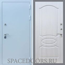 Входная дверь REX 5 антик белый серебро ФЛ-128 Лиственница бежевая
