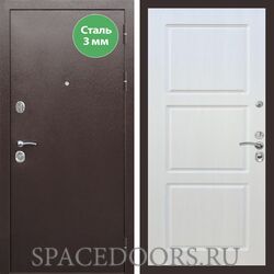 Входная дверь REX 5 металл 3мм медный антик ФЛ-3 Лиственница