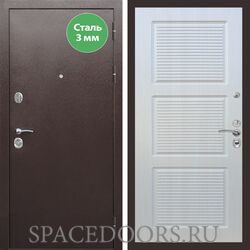 Входная дверь REX 5 металл 3мм медный антик ФЛ-1 Лиственница