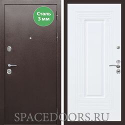 Входная дверь REX 5 металл 3мм медный антик ФЛ-4 Силк сноу