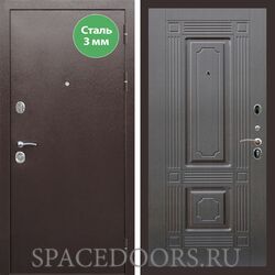 Входная дверь REX 5 металл 3мм медный антик ФЛ-2 венге 16 мм