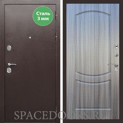 Входная дверь REX 5 металл 3мм медный антик ФЛ-123 Сандал серый