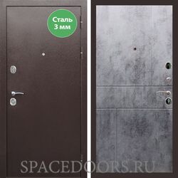 Входная дверь REX 5 металл 3мм медный антик ФЛ-290 бетон темный