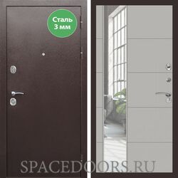Входная дверь REX 5 металл 3мм медный антик ЛФЛС-19 Грей софт