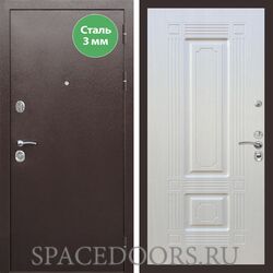 Входная дверь REX 5 металл 3мм медный антик ФЛ-2 Лиственница