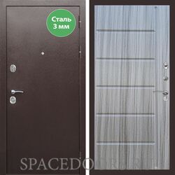Входная дверь REX 5 металл 3мм медный антик ФЛ-102 Сандал серый