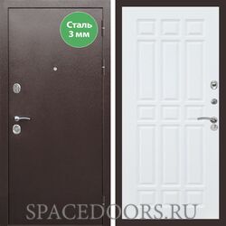 Входная дверь REX 5 металл 3мм медный антик ФЛ-33 Силк сноу