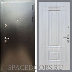 Входная дверь REX 5 (антик серебро) ФЛ-2 Сандал белый