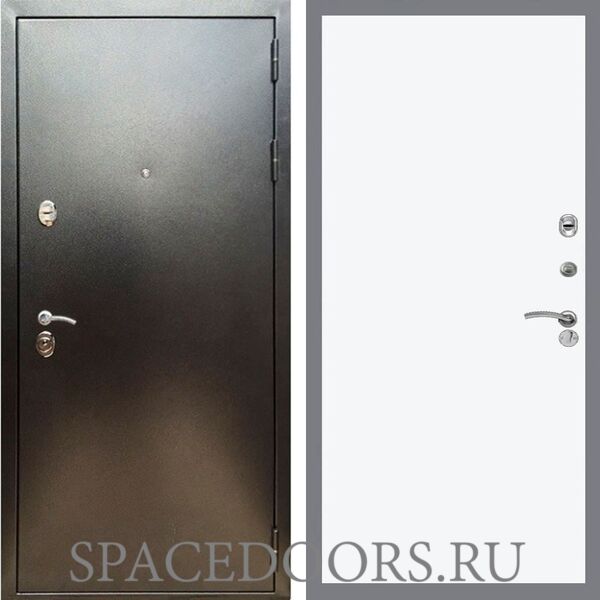 Входная дверь REX 5 (антик серебро) Гладкая силк сноу