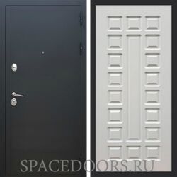 Входная дверь REX 5А Чёрный Муар ФЛ-183 белый ясень