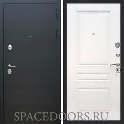 Входная дверь REX 5А Чёрный Муар ФЛ-243 белый ясень