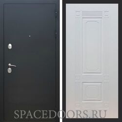 Входная дверь REX 5А Чёрный Муар фл-2 ясень белый 6 мм