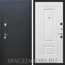 Входная дверь REX 5А Чёрный Муар фл-2 ясень белый 16 мм