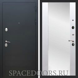 Входная дверь REX 5А Чёрный Муар сб-16 белый ясень