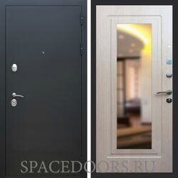 Входная дверь REX 5А Чёрный Муар ФЛЗ-120 беленый дуб