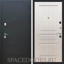 Входная дверь REX 5А Чёрный Муар ФЛ-243 лиственница беж с узором