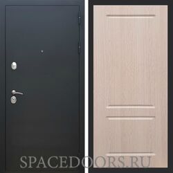 Входная дверь REX 5А Чёрный Муар фл-117 беленый дуб